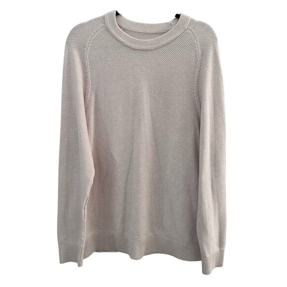 Lululemon Textured Knit Crewneck Sweater Heathered Natural Ivory Large - Picture 1 of 5